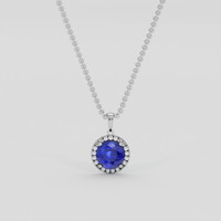 2.14 Ct. Blue Sapphire Pendant, Platinum 950 1