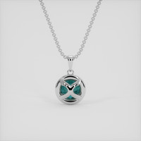 0.90 Ct. Bluish Green Sapphire Pendant, Platinum 950 4