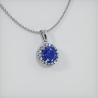 1.85 Ct. Blue Sapphire Pendant, 14K White Gold 2