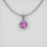 0.50 Ct. Sapphire Pendant, 14K White Gold 1