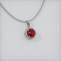 3.15 Ct. Ruby Pendant, 14K White Gold 2