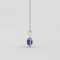 2.14 Ct. Blue Sapphire Pendant, 14K White Gold 3