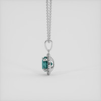 0.90 Ct. Bluish Green Sapphire Pendant, 14K White Gold 3
