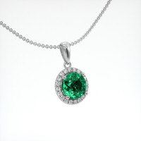 1.18 Ct. Emerald Pendant, 18K White Gold 2
