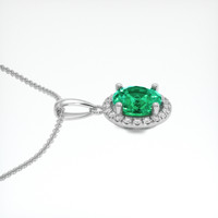 1.18 Ct. Emerald Pendant, 18K White Gold 3