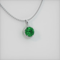 1.55 Ct. Emerald Pendant, 18K White Gold 2