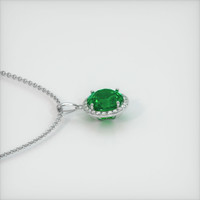 1.55 Ct. Emerald Pendant, 18K White Gold 3