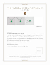Emerald Pendant 1.11 Ct., 18K White Gold Appraisal