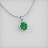 1.12 Ct. Emerald Pendant, 18K White Gold 2