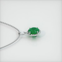 1.12 Ct. Emerald Pendant, 18K White Gold 3