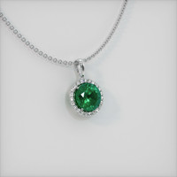 3.36 Ct. Emerald Pendant, 18K White Gold 2