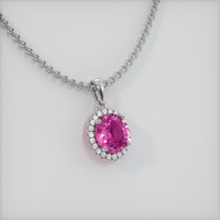 1.51 Ct. Pink Sapphire Pendant, 18K White Gold 2