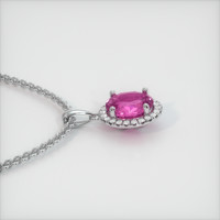 1.51 Ct. Pink Sapphire Pendant, 18K White Gold 3