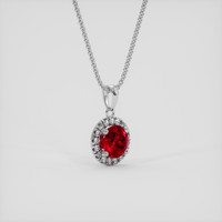 0.70 Ct. Ruby Pendant, 18K White Gold 2