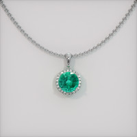 1.17 Ct. Emerald Pendant, 18K White Gold 1