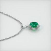 1.17 Ct. Emerald Pendant, 18K White Gold 3