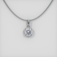 0.79 Ct. Sapphire Pendant, 18K White Gold 1