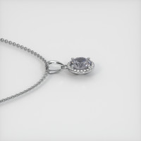 0.79 Ct. Sapphire Pendant, 18K White Gold 3