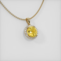 3.00 Ct. Sapphire Pendant, 14K Yellow Gold 2