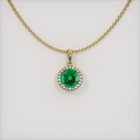 3.81 Ct. Emerald Pendant, 18K Yellow Gold 1