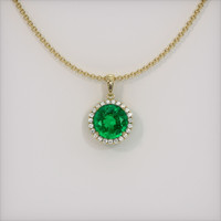 1.55 Ct. Emerald Pendant, 18K Yellow Gold 1