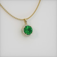 1.55 Ct. Emerald Pendant, 18K Yellow Gold 2