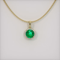 0.67 Ct. Emerald  Pendant - 18K Yellow Gold