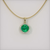 1.12 Ct. Emerald Pendant, 18K Yellow Gold 1