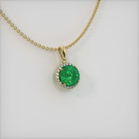 1.12 Ct. Emerald Pendant, 18K Yellow Gold 2