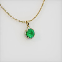 0.84 Ct. Emerald  Pendant - 18K Yellow Gold
