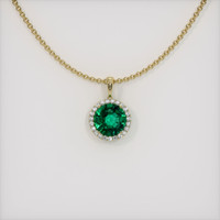 1.23 Ct. Emerald Pendant, 18K Yellow Gold 1