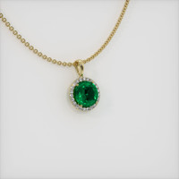 1.23 Ct. Emerald Pendant, 18K Yellow Gold 2