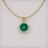 3.36 Ct. Emerald  Pendant - 18K Yellow Gold