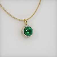 3.36 Ct. Emerald Pendant, 18K Yellow Gold 2