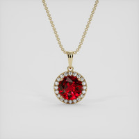 1.64 Ct. Ruby Pendant, 18K Yellow Gold 1