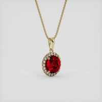 1.64 Ct. Ruby Pendant, 18K Yellow Gold 2