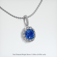 2.08 Ct. Blue Sapphire Pendant, Platinum 950 2