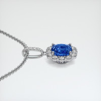 2.08 Ct. Blue Sapphire Pendant, Platinum 950 3