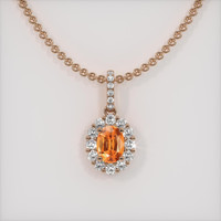 0.93 Ct. Gemstone Pendant, 14K Rose Gold 1