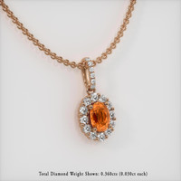 0.93 Ct. Gemstone Pendant, 14K Rose Gold 2