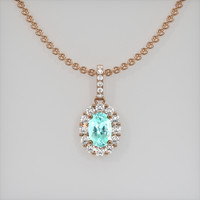 1.82 Ct. Gemstone Pendant, 14K Rose Gold 1