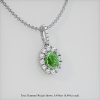 1.53 Ct. Gemstone Pendant, 14K White Gold 2