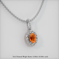 0.93 Ct. Gemstone Pendant, 14K White Gold 2