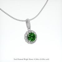 0.86 Ct. Gemstone Pendant, 14K White Gold 2