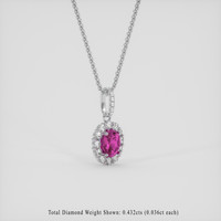2.02 Ct. Pink Sapphire Pendant, 14K White Gold 2