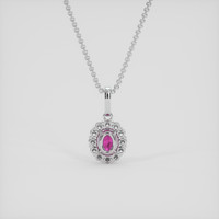 2.02 Ct. Pink Sapphire Pendant, 14K White Gold 4