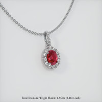 2.03 Ct. Ruby Pendant, 14K White Gold 2