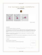 Ruby Pendant 7.60 Ct., 14K White Gold Appraisal