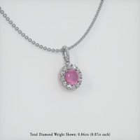 2.88 Ct. Reddish Pink Sapphire Pendant, 14K White Gold 2