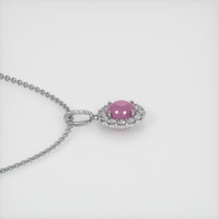 2.88 Ct. Reddish Pink Sapphire Pendant, 14K White Gold 3